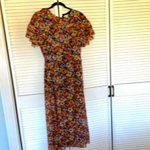 TOPSHOP floral midi dress